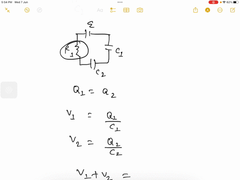 switch-s1-has-been-closed-and-s2-has-open-for-a-long-time-until-the-capacitors-are-fully-charged-at-t0-s1-is-opened-and-s2-is-closed-if-12v-c14mf-and-c28mf-r1208k-and-r224-k-what-is-the-current-passin
