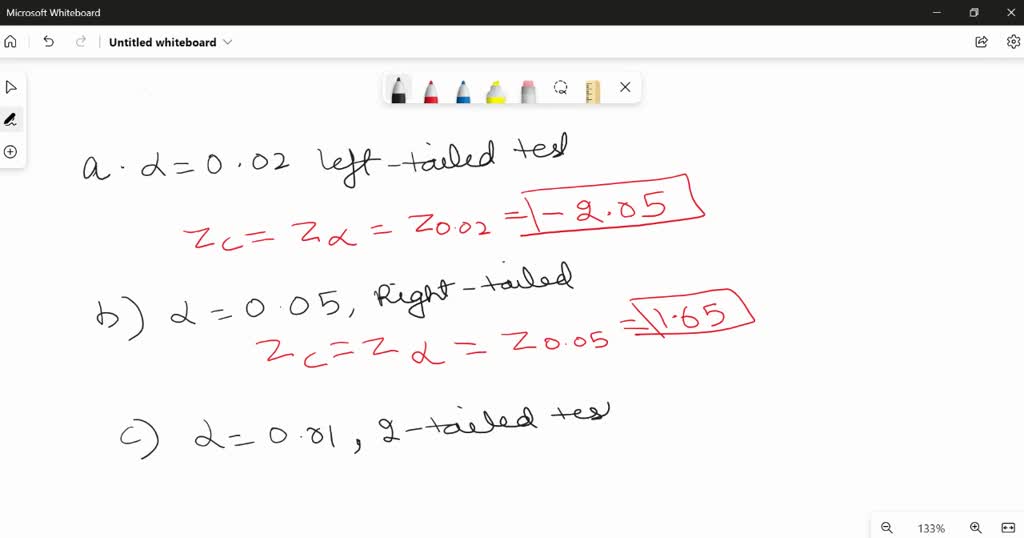 SOLVED Using the z table (Table E), find the critical value (or values