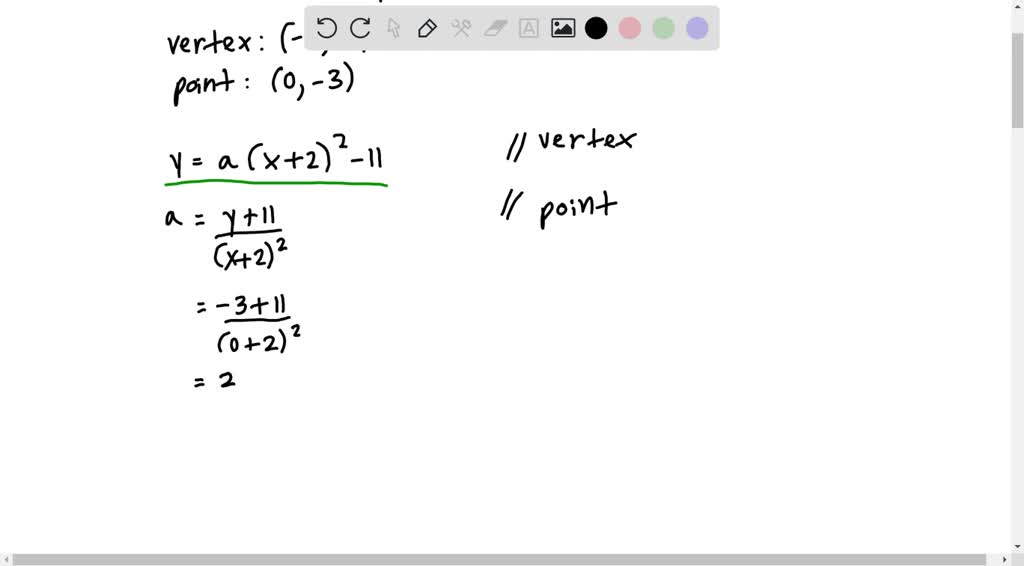 SOLVED Write The Standard Form Of The Quadratic Function Whose Graph 