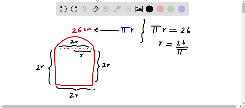 SOLVED: The shape below is made from a semicircle and a square. The ...