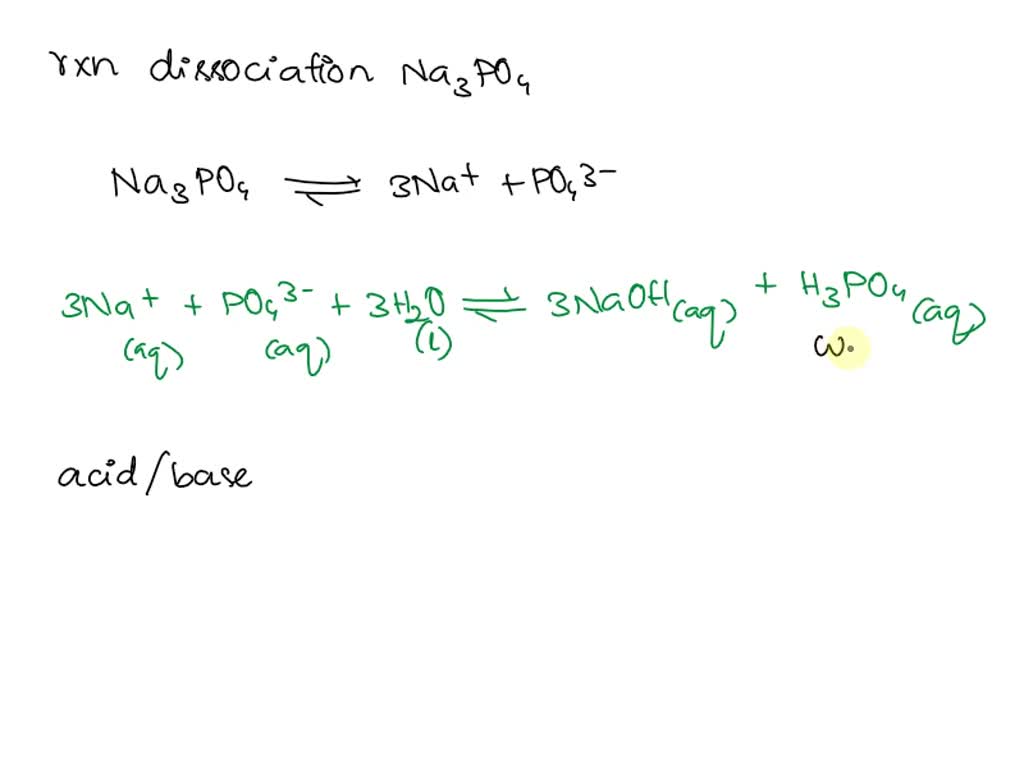 SOLVED: Write the dissociation reaction of Na3PO4 in water. What type ...