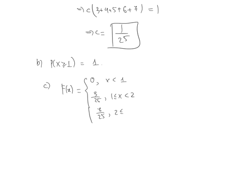 the-probability-mass-function-of-a-discrete-random-variable-x-is-given-by-pxxleftbeginarraylr-cx2-x12345-0-text-otherwise-endarrayright-find-a-the-value-of-c-b-px-geq-1-c-operatornamecdf-fx-d-operat-2