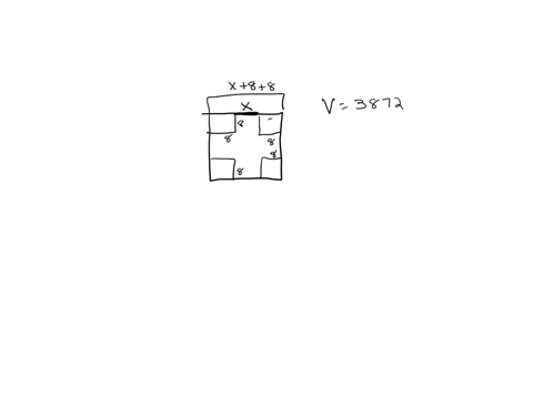 a-box-with-a-square-base-and-no-top-is-to-be-made-from-a-square-piece-of-carboard-by-cutting-8-in-squares-from-each-corner-and-i-folding-up-the-sides-the-box-is-to-hold-3872-in-how-big-a-pie-67463