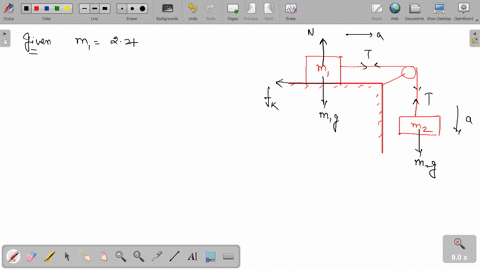 the-blocks-in-the-figure-below-have-an-acceleration-of-magnitude-a-085-ms-what-is-the-coefficient-of-kinetic-friction-between-the-upper-block-and-the-horizontal-surface-22kg-15-kg-a-66781