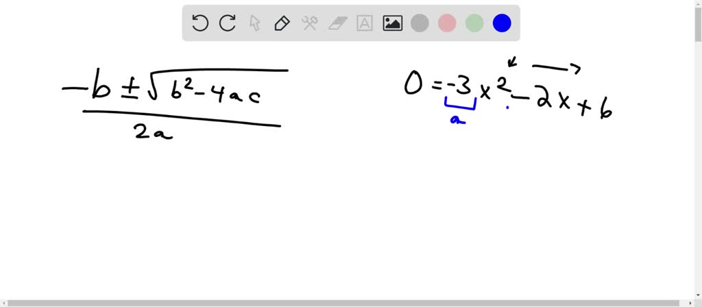 SOLVED: Which shows the correct substitution of the values a, b, and c ...