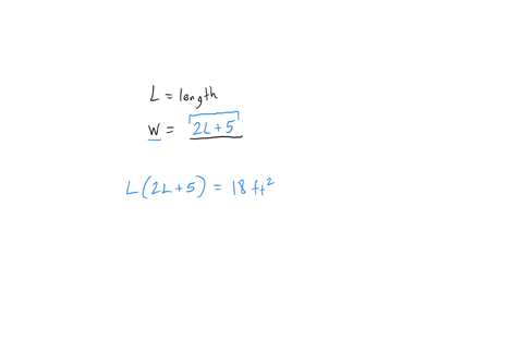 the-width-of-rectangle-is-5-feet-longer-than-two-times-its-length-and-its-area-is-18-if-you-use-l-to-represent-the-length-of-the-rectangle-then-an-expression-representing-the-width-is-w-the-75103