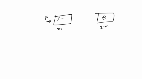 block-a-and-block-b-are-made-of-the-same-material-and-are-both-at-rest-on-a-horizontal-floor-on-earth-block-b-has-twice-the-mass-of-block-a-each-block-has-only-one-horizontal-force-applied-to-it-the-f
