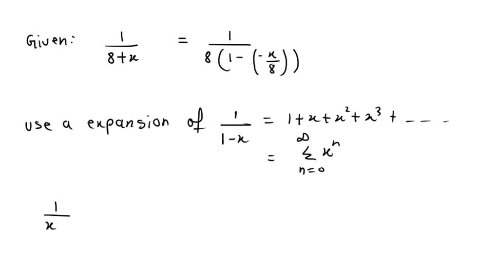 SOLVED: Use an appropriate series in (2) in Section 6.1 to find the ...