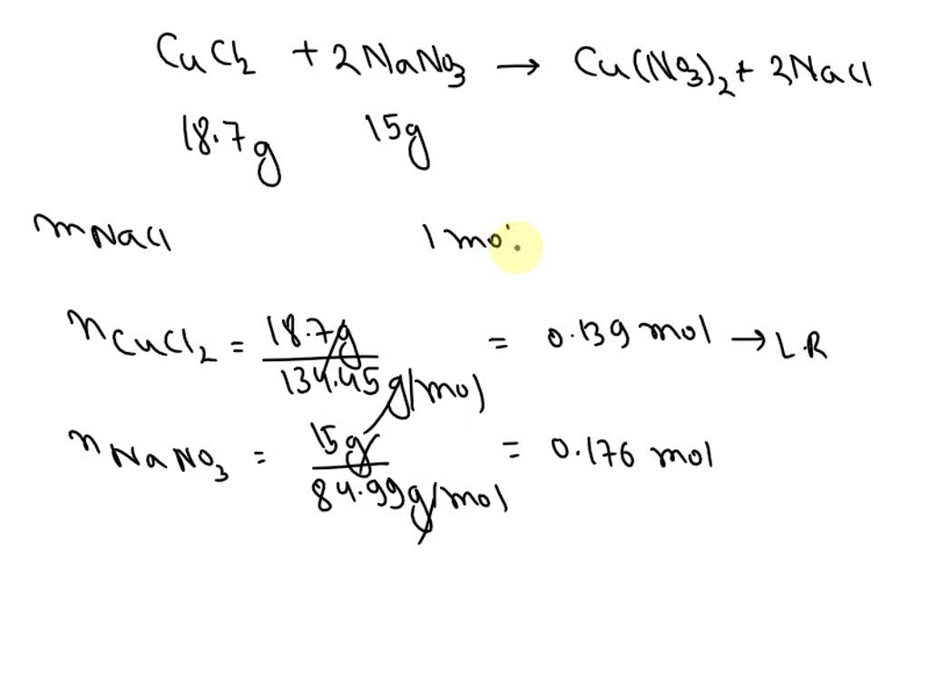 SOLVED If 18.7 grams of copper (II) chloride react with 15.0 grams of