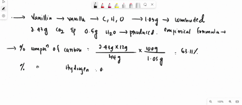 vanillin-the-dominant-flavoring-in-vanilla-contains-c-hand-o-when-105-g-of-this-substance-is-completely-combusted243-g-of-co2-and-050-g-of-h2o-are-produced-whatis-the-empirical-formula-of-va-28747