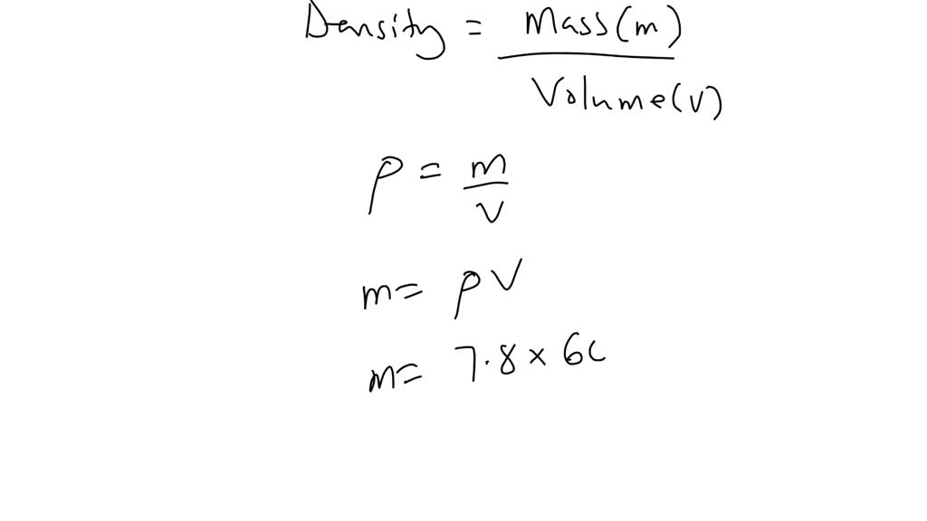 SOLVED Steel has a density of 7.8 g/cm3. what is the mass of a block of steel with a volume of