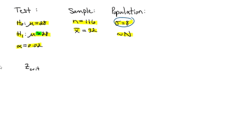 incorrect-a-random-sample-of-116-observations-produced-sample-mean-of-32-find-the-critical-and-observed-values-of-z-for-the-following-test-of-hypothesis-using-a-002-the-population-standard-d-97518
