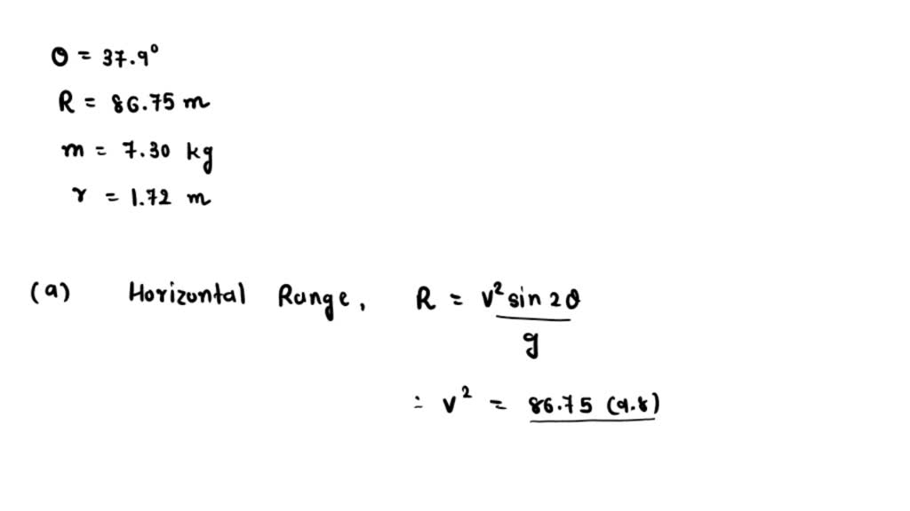 SOLVED The hammer throw is a trackandfield event in which a 7.30kg