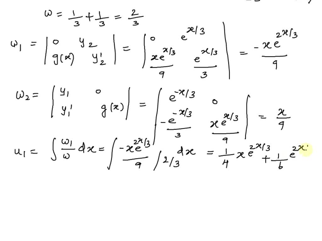 SOLVED: The solution of the differential equation y′′+9y=36cos(3x ...