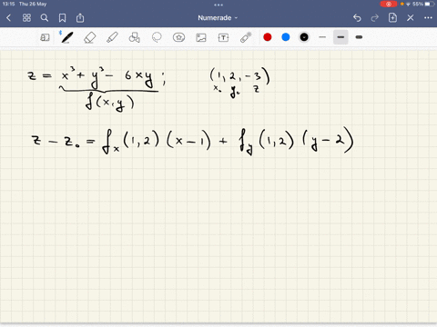 find-the-equation-for-the-plane-tangent-to-each-surface-z-fx-y-at-the-indicated-point-a-z-x3-y3-6xy-at-the-point-1-2-3-95048
