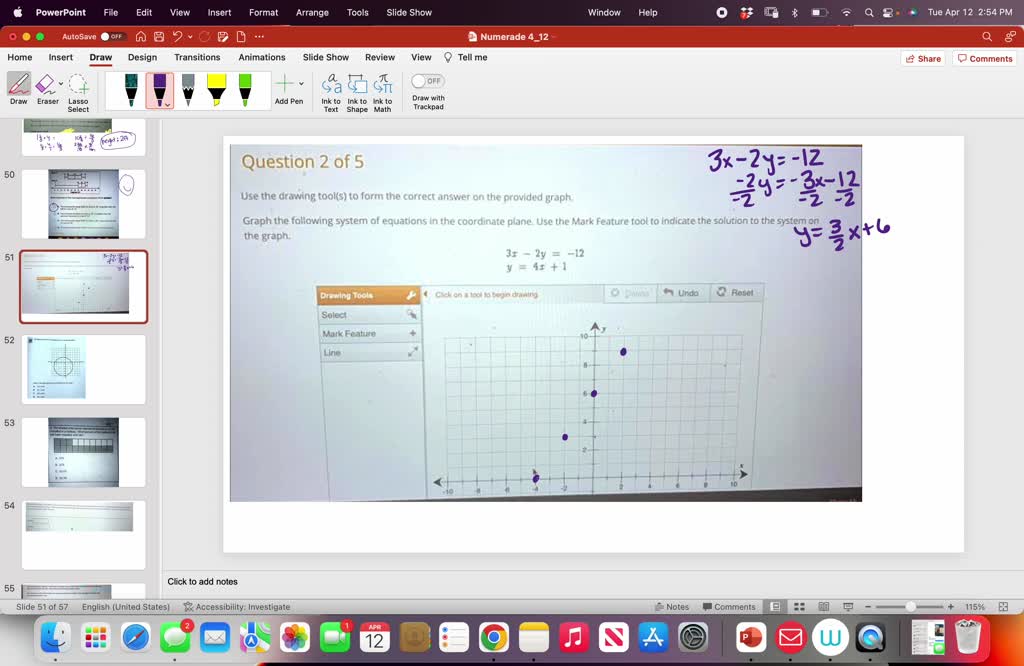 Use the drawing tool(s) to form the correct answer on the provided ...