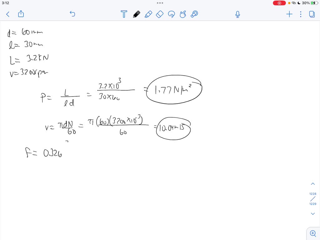SOLVED A full journal bearing has a nominal diameter of 60.0 mm, a