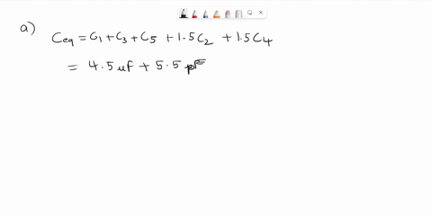 in-the-figure-a-15-v-battery-is-connected-across-capacitors-of-capacitances-c1-cb-45-uf-and-c3-c5-15c2-15c4-55-pf-what-are-a-the-equivalent-capacitance-ceq-of-the-capacitors-and-b-thecharge-75686