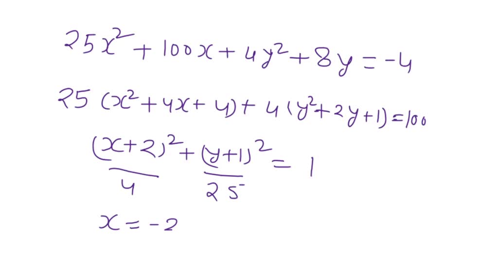 SOLVED: For Each Of The Equations, Identify As An Ellipse, Hyperbola Or ...