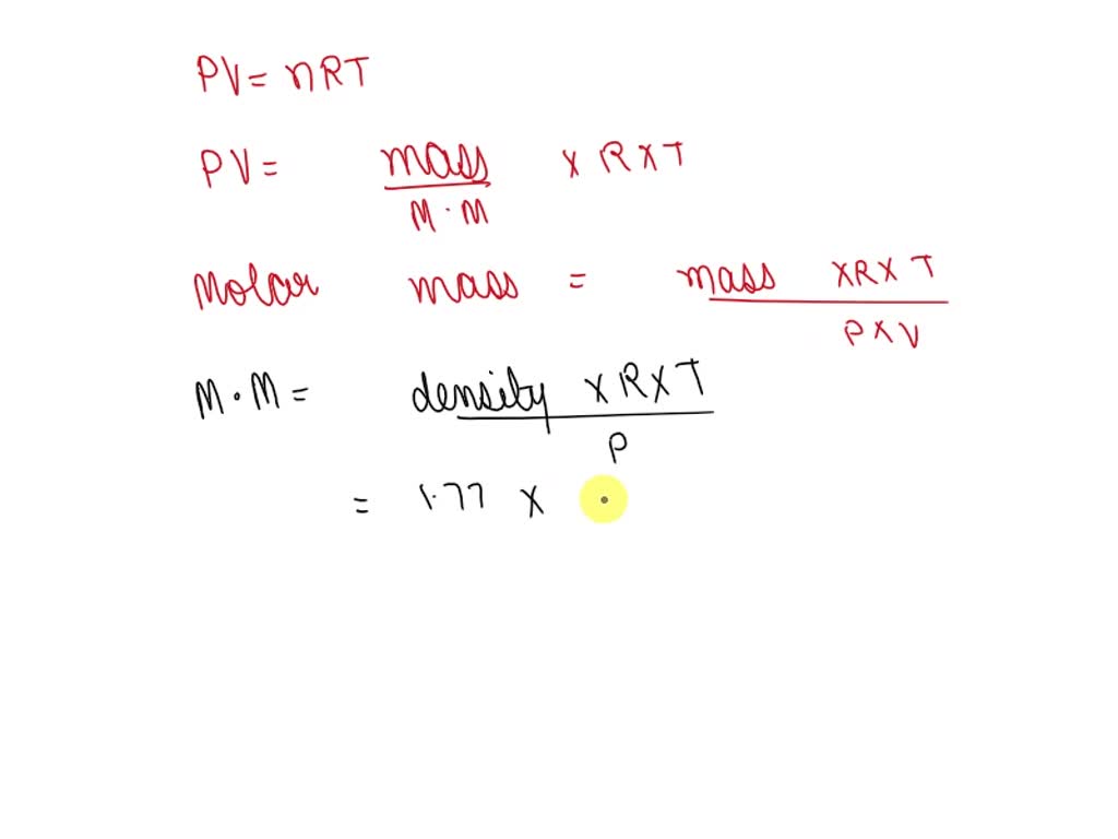 SOLVED The density of a mixture of fluorine and chlorine gases is 1.77