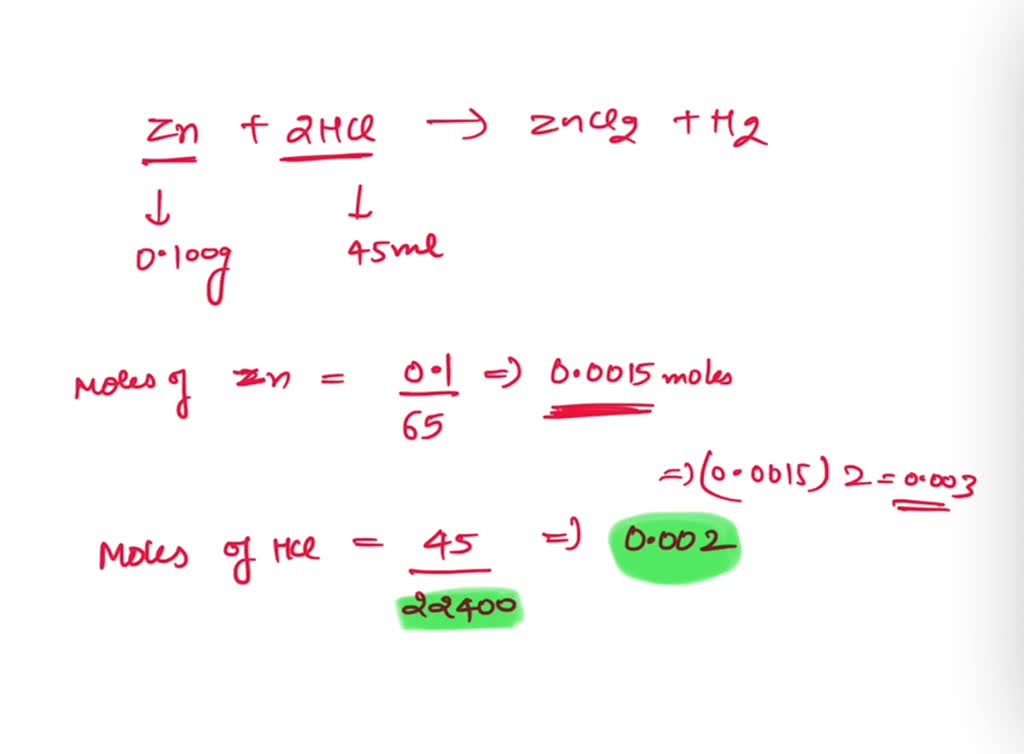SOLVED In the lab, students generated and collected hydrogen gas according to the following