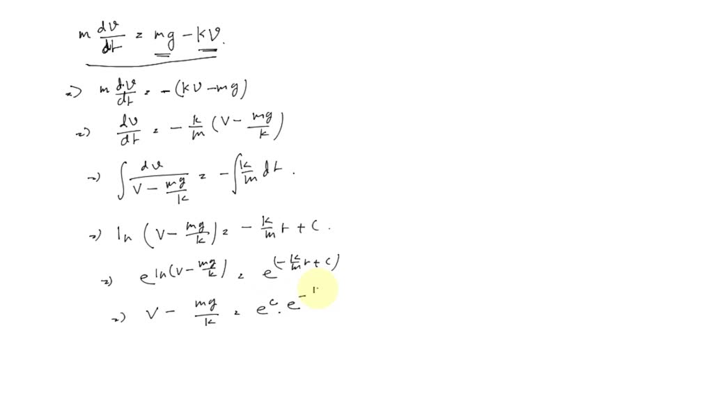 solved-11-terminal-velocity-the-autonomous-equation-dv-m-dt-mg-kv