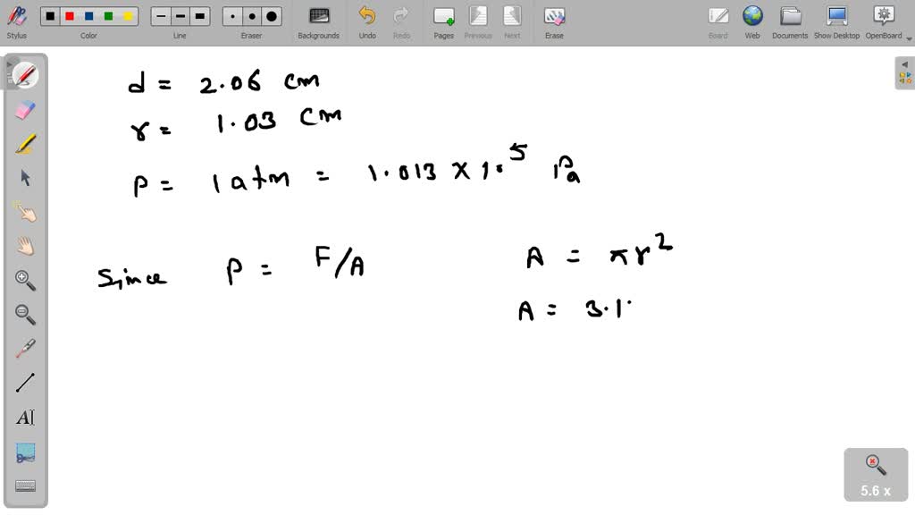 SOLVED A very powerful vacuum cleaner has a hose 2.36 cm in diameter