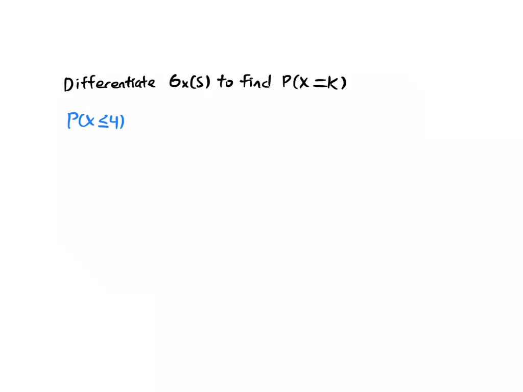 Let x be a discrete random variable with probability generating