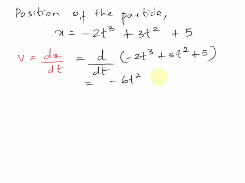 The position of a particle moving along x axis given by x...