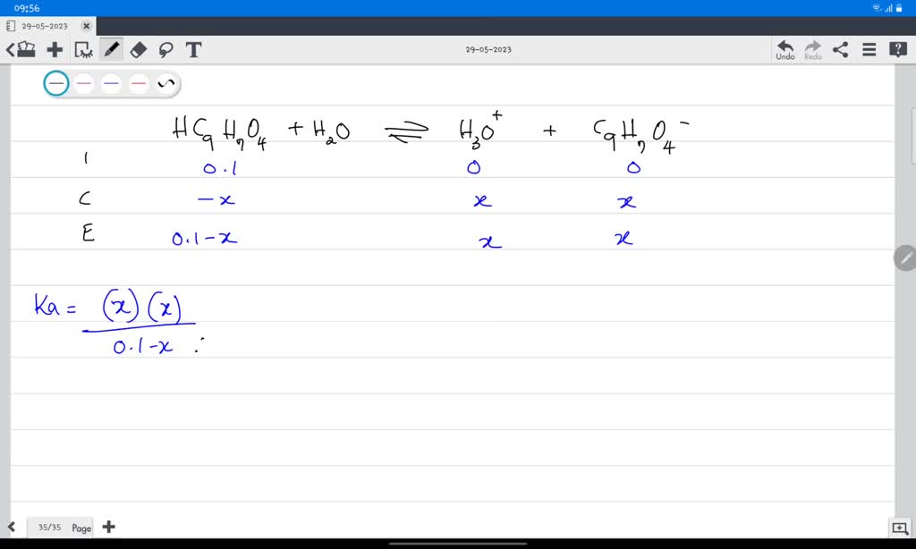 SOLVED Aspirin (acetylsalicylic acid HC9H7O4) is a weak acid. It