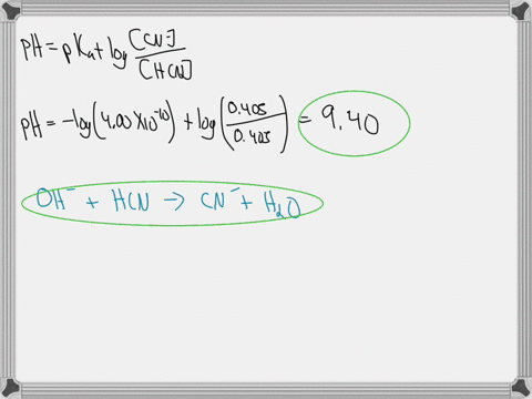 a-buffer-solution-is-made-that-is-0405-m-in-hcn-and-0405-m-in-kcn-if-ka-for-hcn-is-400-10-10-what-is-the-ph-of-the-buffer-solution-ph-write-the-net-ionic-equation-for-the-reaction-that-occurs-when-008