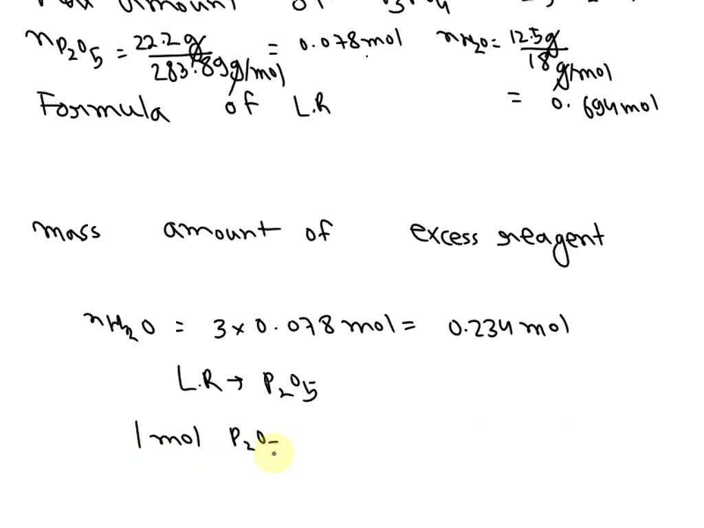 SOLVED: For the following reaction, 22.2 grams of diphosphorus ...