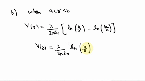a-long-metal-cylinder-with-radius-a-is-supported-on-an-insulating-stand-on-the-axis-of-a-long-hollow-72556