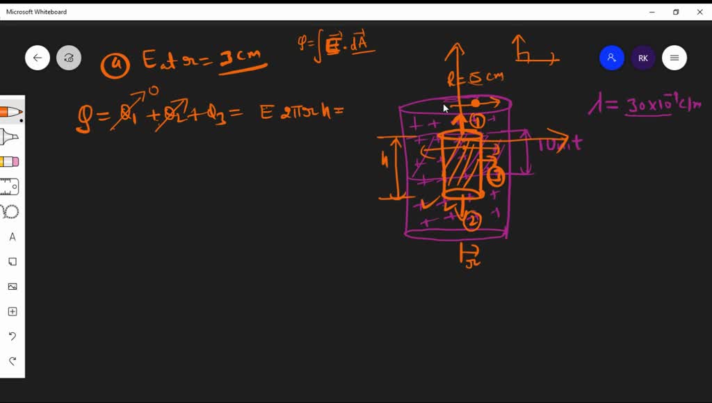 SOLVED A long, straight metal rod has a radius of 5.00 cm and a charge
