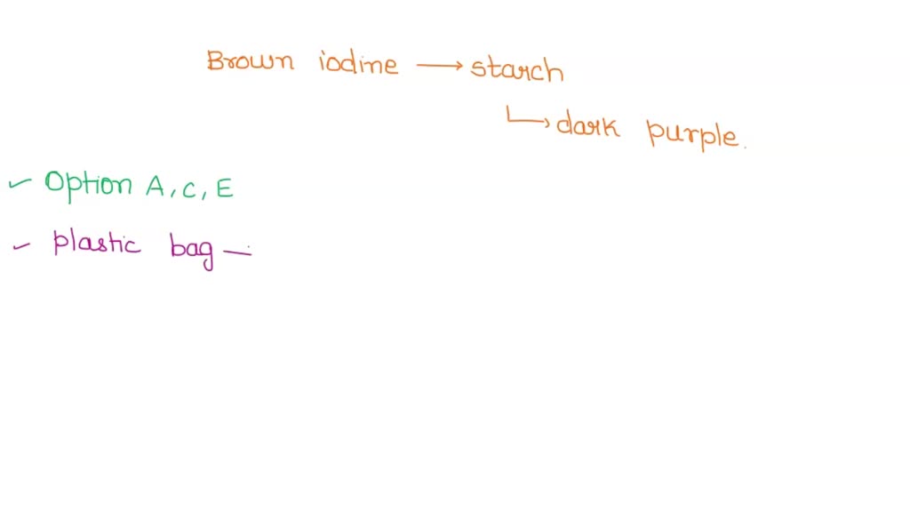 SOLVED the iodine moved into the beaker the cornstarch moved into the plastic bag iodine has a