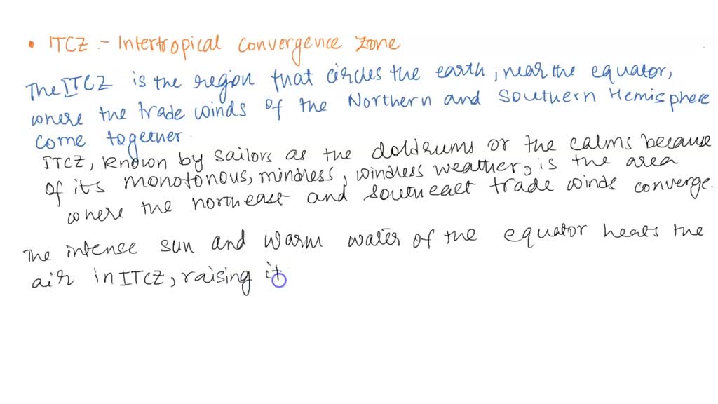 SOLVED What is the intertropical convergence zone (ITCZ), and why does
