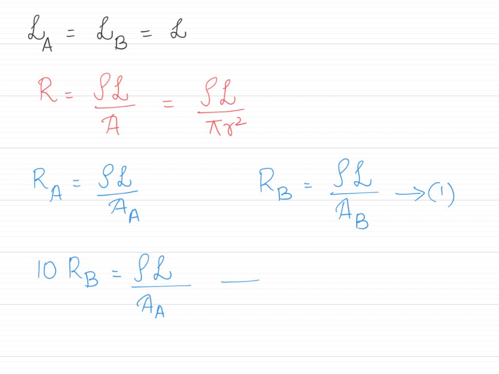 SOLVED: Two Wires A And B Of Circular Cross-section Are Made Of The ...