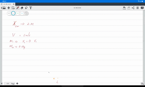 at-one-instant-the-center-of-mass-of-a-system-of-two-particles-is-located-on-the-x-axis-at-x20-mat-2-08462