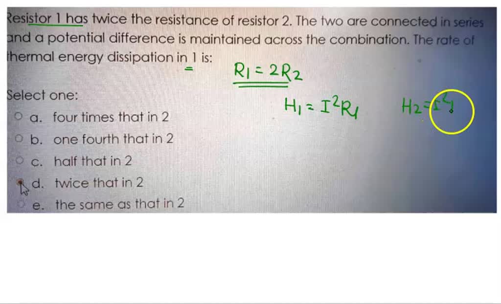 SOLVED: Question 2 1 Pts Consider Two Resistors In Circuit The Voltage ...