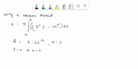 find-the-volume-v-of-the-solid-obtained-by-rotating-the-region-bounded-by-the-given-curves-about-the-specified-line-y-2ex-y-2-x-4-about-y-4-91939