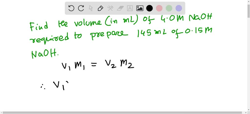 SOLVED: What volume, in militers, of 6.0 M NaOH is needed to prepare ...