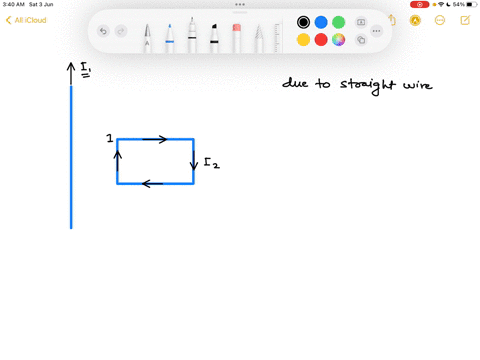 the-long-straight-wire-carries-current-as-shown-in-the-figure-below-the-rectangular-loop-has-long-edges-parallel-to-the-long-wire-and-carries-current-iz-what-is-the-direction-of-the-magnetic-70435
