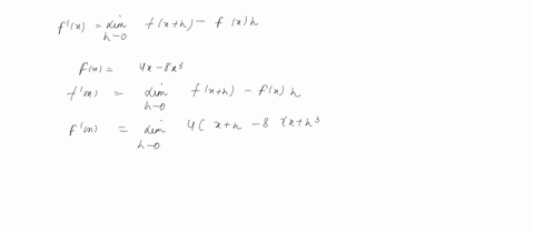 use-the-definition-fxlimh0fxhfxh-to-find-the-derivative-of-fx4x8x3-at-x-33354