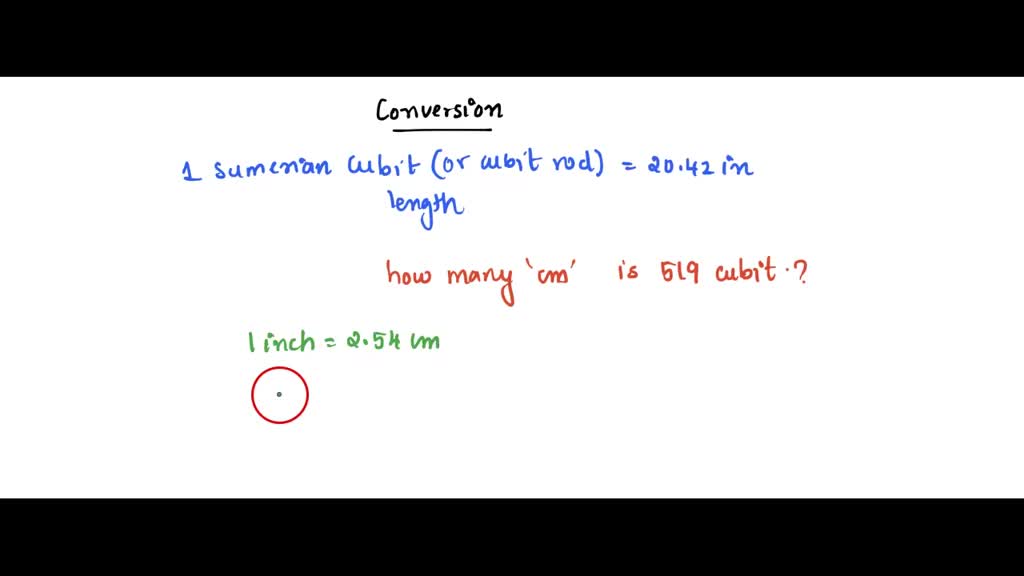 SOLVED: A cubit is an ancient unit measurement of measurement. in ...