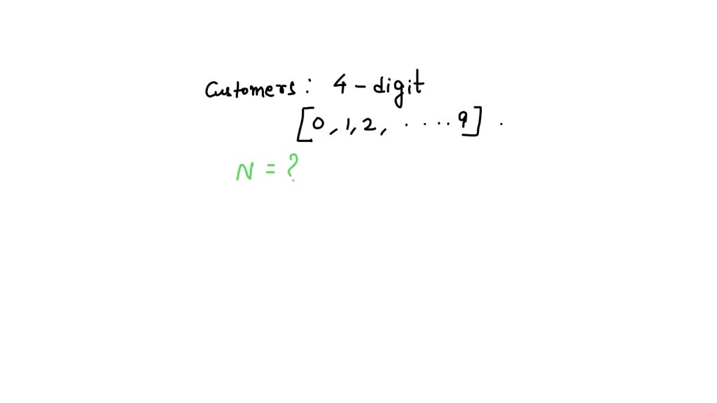 SOLVED 'A credit card company gives each of its customers 4digit PIN