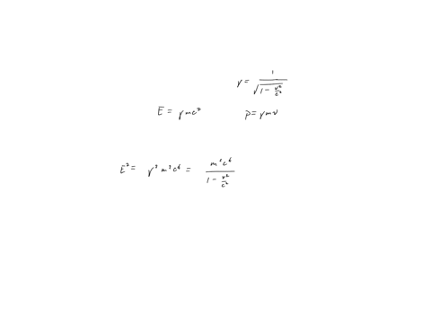 show-that-the-energy-momentum-relationship-e2-p2-c2-mc2-2-follows-from-the-expressions-for-relativistic-energy-and-momentum-50969