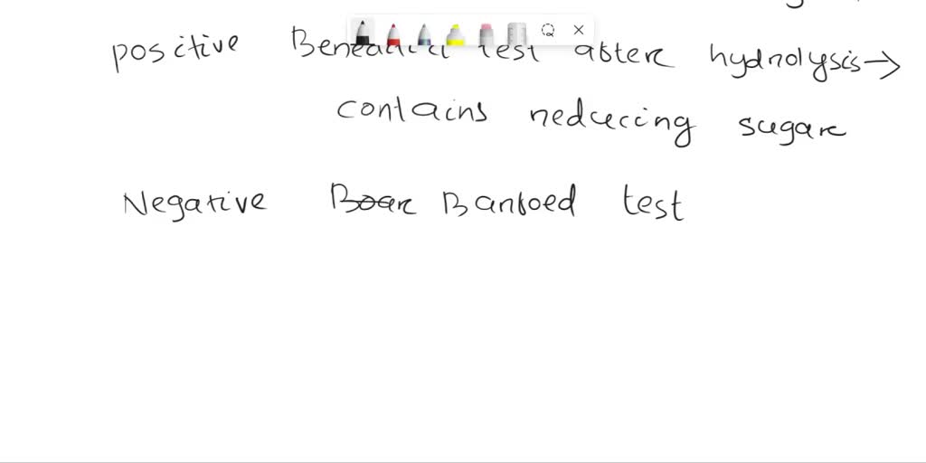 SOLVED test; negative iodine test, unknown carbohydrate gives positive