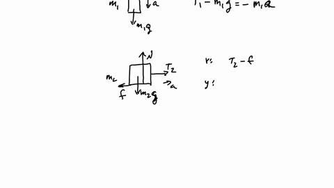 a-mass-m-900-kg-is-connected-by-light-string-that-passes-over-pulley-of-mass-m-120-kg-to-mass-m2-105-kg-sliding-on-horizontal-surface-see-figure-the-coefficient-of-kinetic-friction-between-t-60948