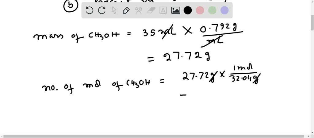 Solution by adding water to 35 mL of methanol (CH3OH) until the final ...