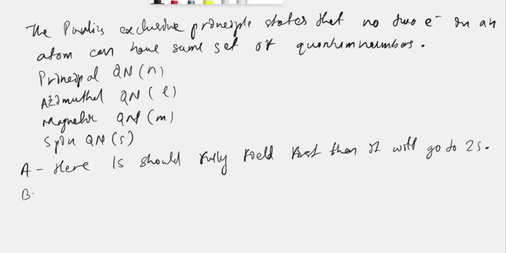 SOLVED: Which electron configuration represents violation of the Pauli ...